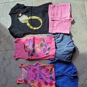 Girls size 6 bundle 3 tops 3 short
